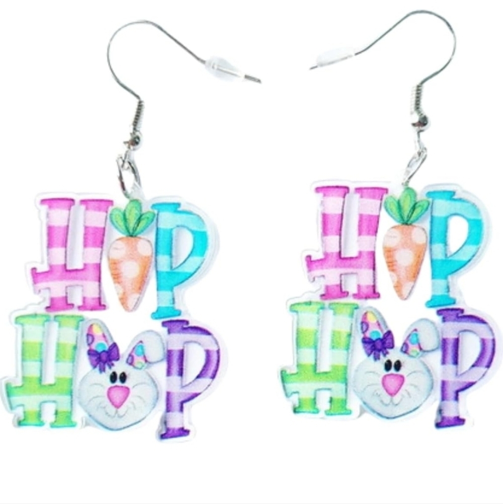Colorful Easter Bunny Earrings